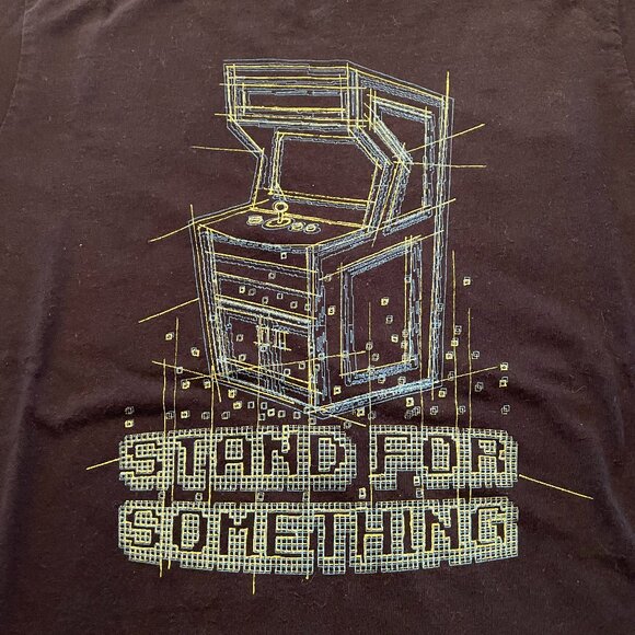 Old navy long sleeve T-shirt kids  size (14-16) X large Retro Black Graphic Vid - Picture 1 of 7